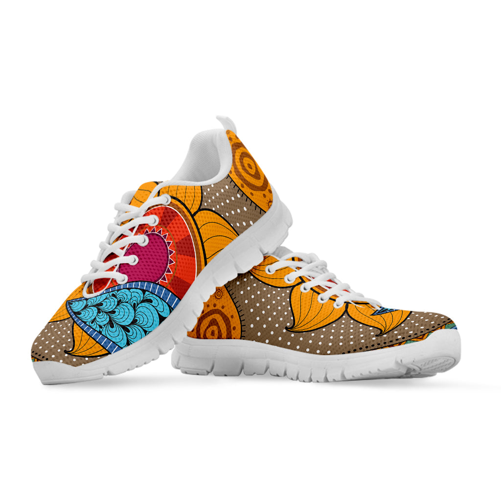 African Sun Print White Sneakers