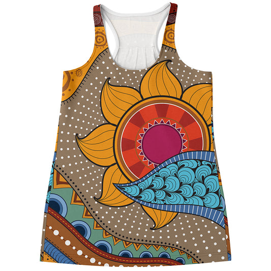 African Sun Print Women's Racerback Tank Top