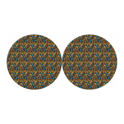 African Totem Masks Pattern Print Car Coasters