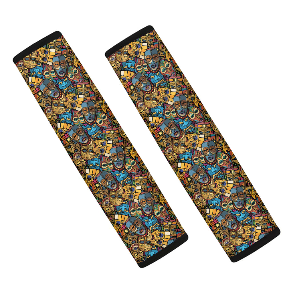African Totem Masks Pattern Print Car Seat Belt Covers