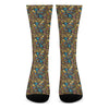 African Totem Masks Pattern Print Crew Socks