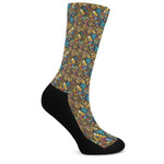 African Totem Masks Pattern Print Crew Socks