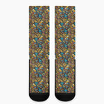 African Totem Masks Pattern Print Crew Socks