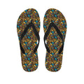 African Totem Masks Pattern Print Flip Flops