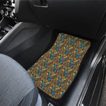 African Totem Masks Pattern Print Front and Back Car Floor Mats