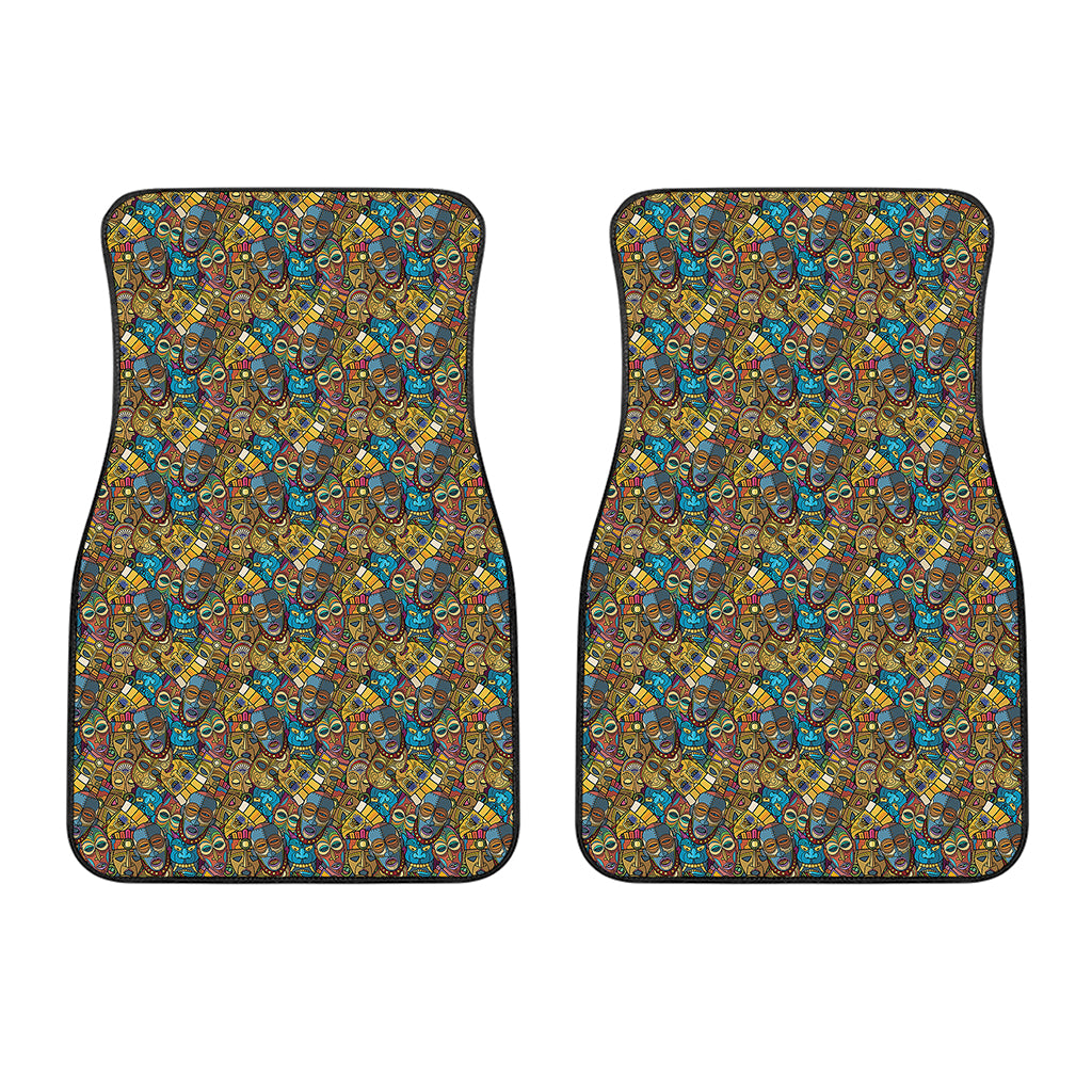 African Totem Masks Pattern Print Front Car Floor Mats