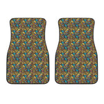 African Totem Masks Pattern Print Front Car Floor Mats