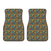 African Totem Masks Pattern Print Front Car Floor Mats