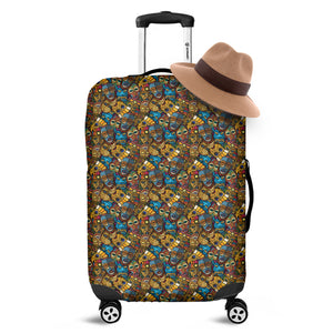 African Totem Masks Pattern Print Luggage Cover