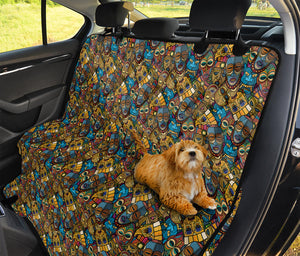 African Totem Masks Pattern Print Pet Car Back Seat Cover