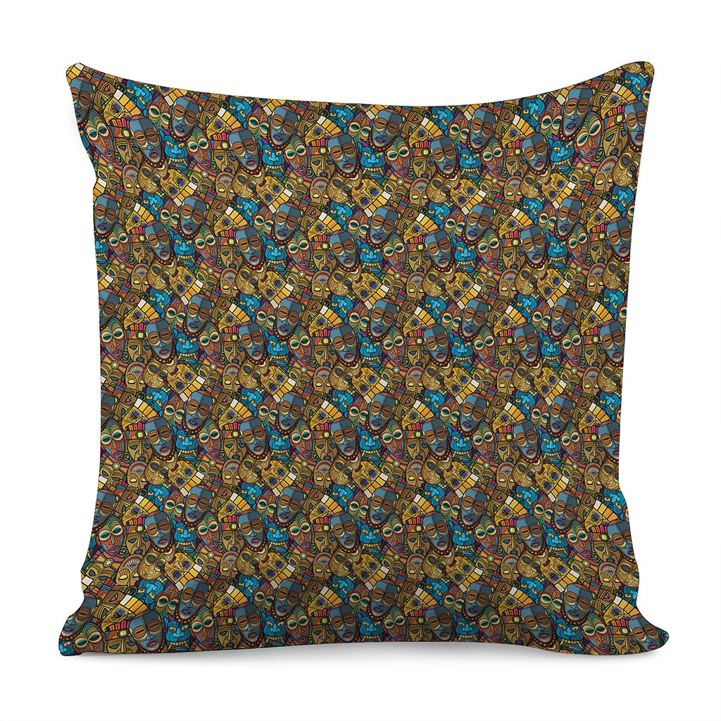African Totem Masks Pattern Print Pillow Cover
