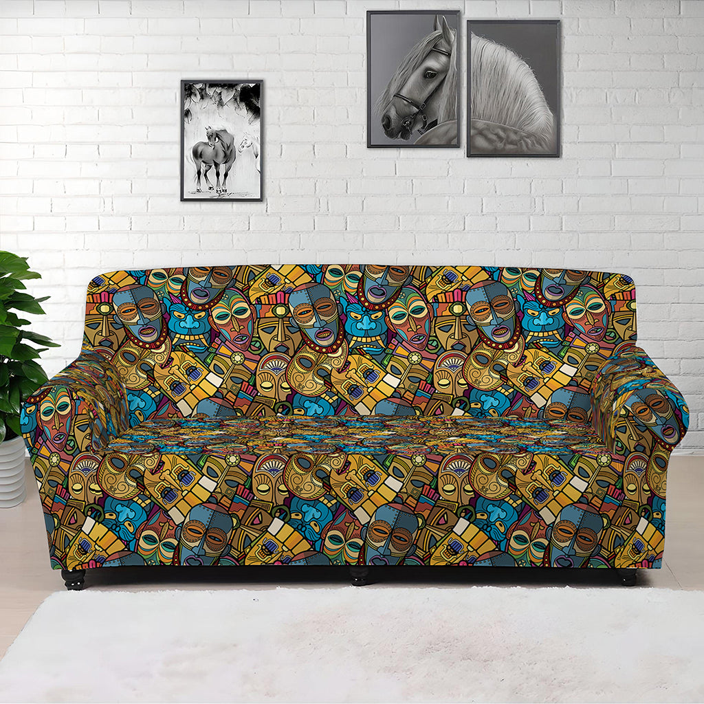 African Totem Masks Pattern Print Sofa Cover