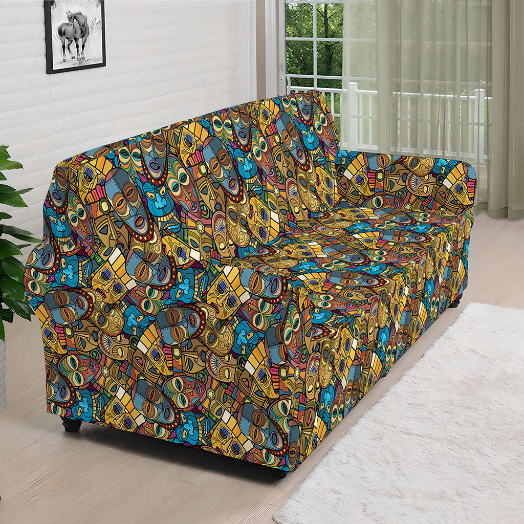 African Totem Masks Pattern Print Sofa Cover