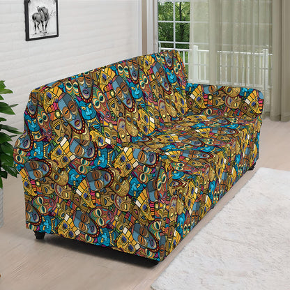 African Totem Masks Pattern Print Sofa Cover