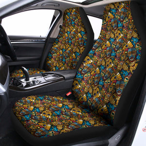 African Totem Masks Pattern Print Universal Fit Car Seat Covers