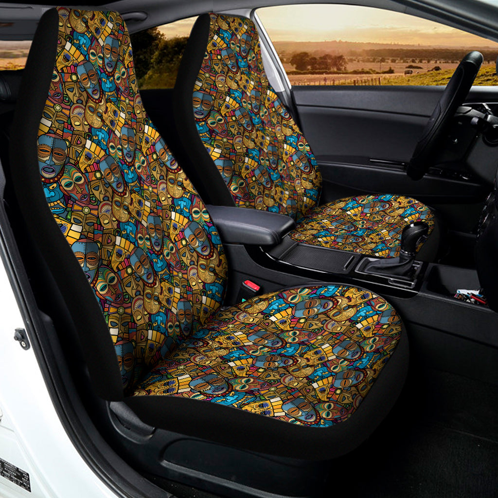 African Totem Masks Pattern Print Universal Fit Car Seat Covers