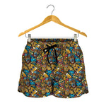 African Totem Masks Pattern Print Women's Shorts