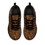 African Totem Pattern Print Black Sneakers