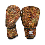 African Totem Pattern Print Boxing Gloves