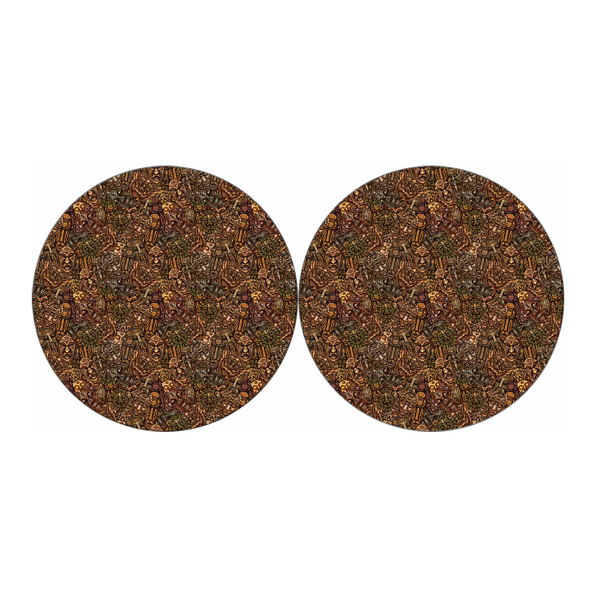 African Totem Pattern Print Car Coasters