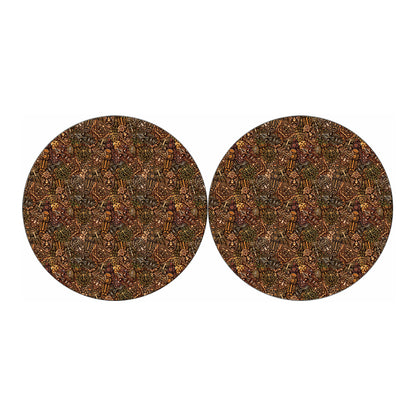 African Totem Pattern Print Car Coasters