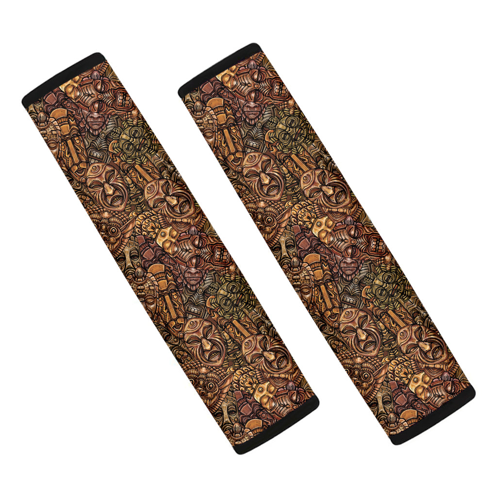 African Totem Pattern Print Car Seat Belt Covers