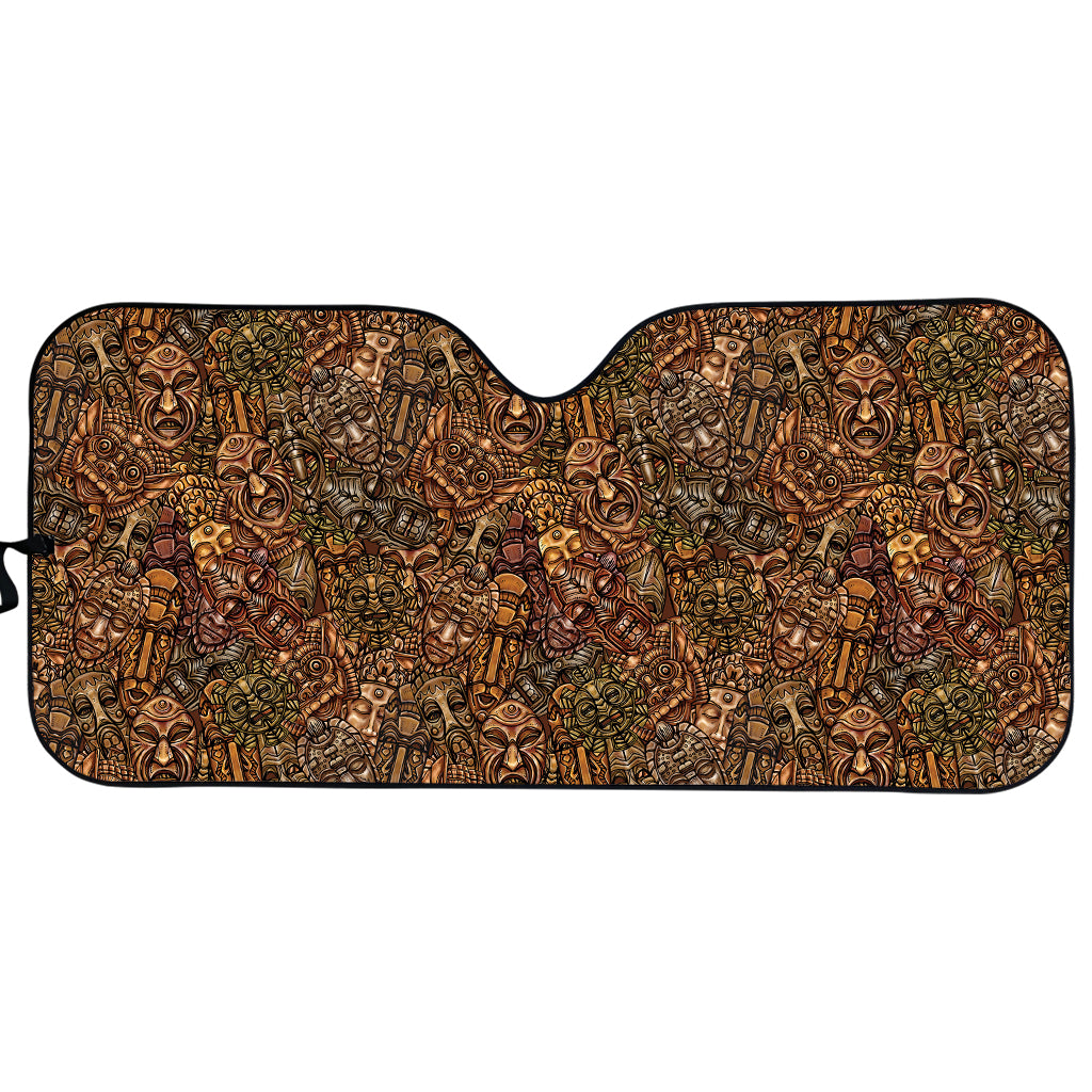 African Totem Pattern Print Car Sun Shade