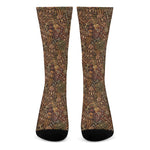 African Totem Pattern Print Crew Socks