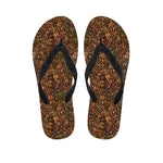 African Totem Pattern Print Flip Flops