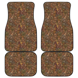 African Totem Pattern Print Front and Back Car Floor Mats