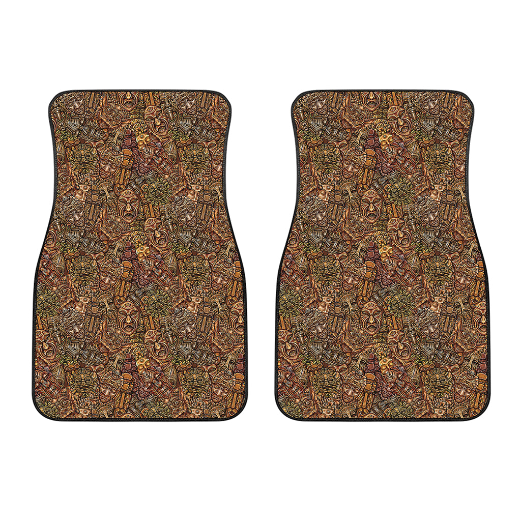 African Totem Pattern Print Front Car Floor Mats