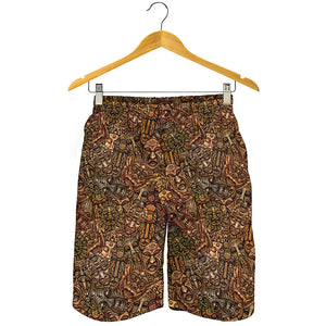 African Totem Pattern Print Men's Shorts