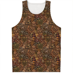 African Totem Pattern Print Men's Tank Top