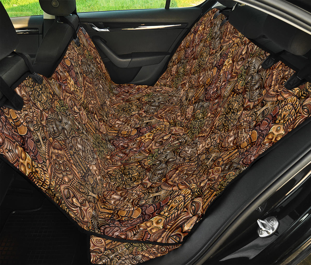 African Totem Pattern Print Pet Car Back Seat Cover