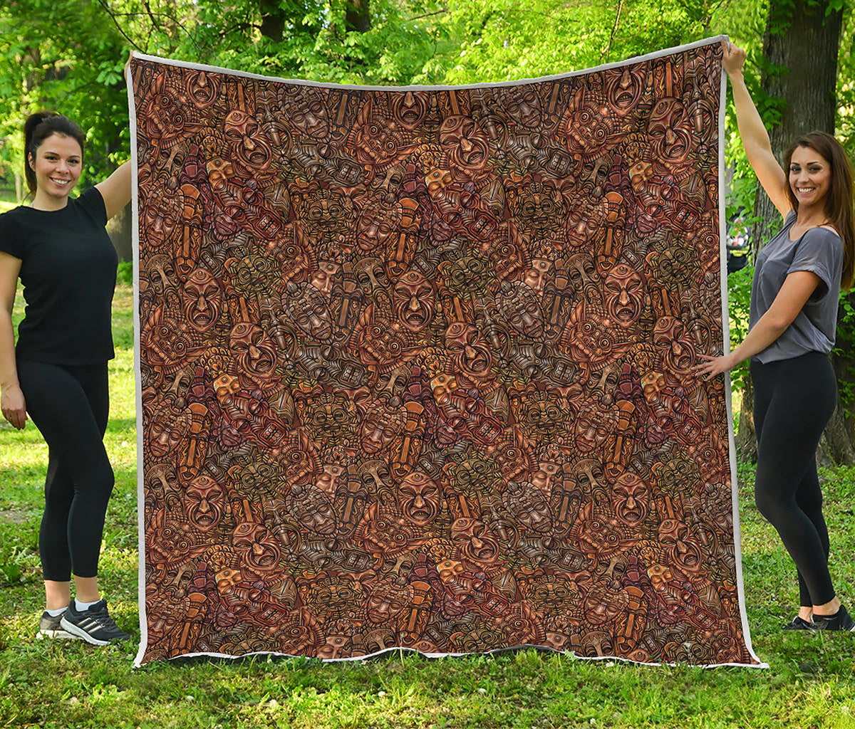 African Totem Pattern Print Quilt