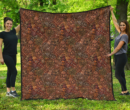 African Totem Pattern Print Quilt