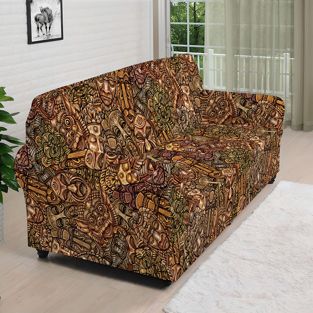 African Totem Pattern Print Sofa Cover