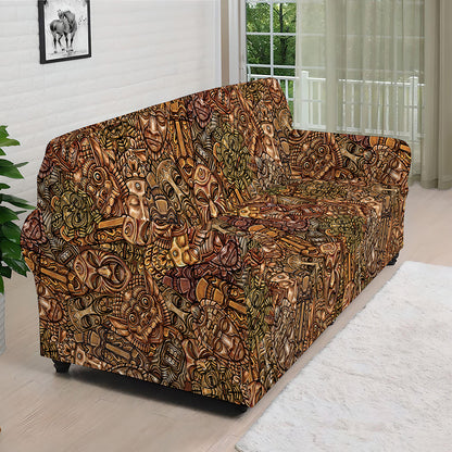 African Totem Pattern Print Sofa Cover