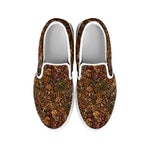 African Totem Pattern Print White Slip On Shoes