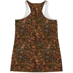 African Totem Pattern Print Women's Racerback Tank Top