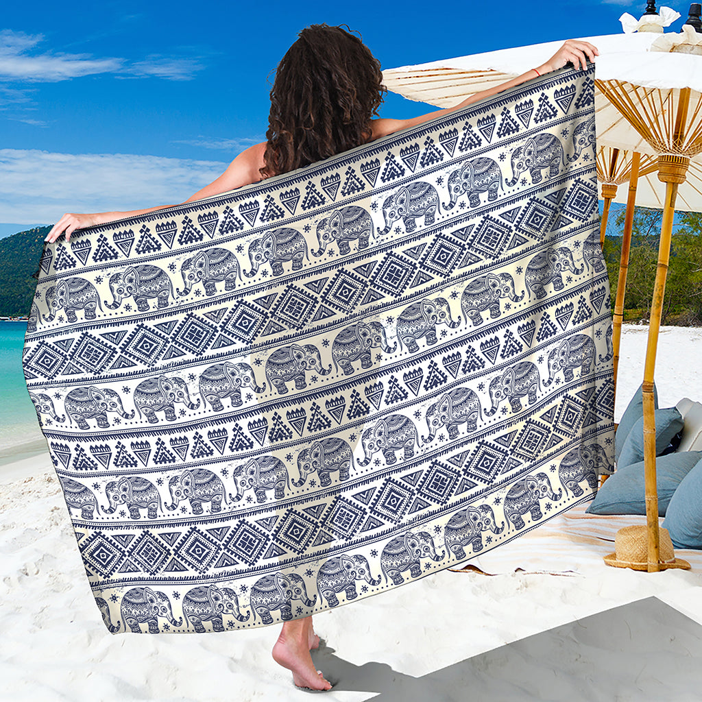 African Tribal Elephant Pattern Print Beach Sarong Wrap