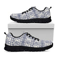 African Tribal Elephant Pattern Print Black Running Shoes