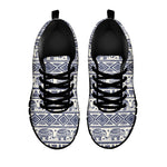 African Tribal Elephant Pattern Print Black Sneakers