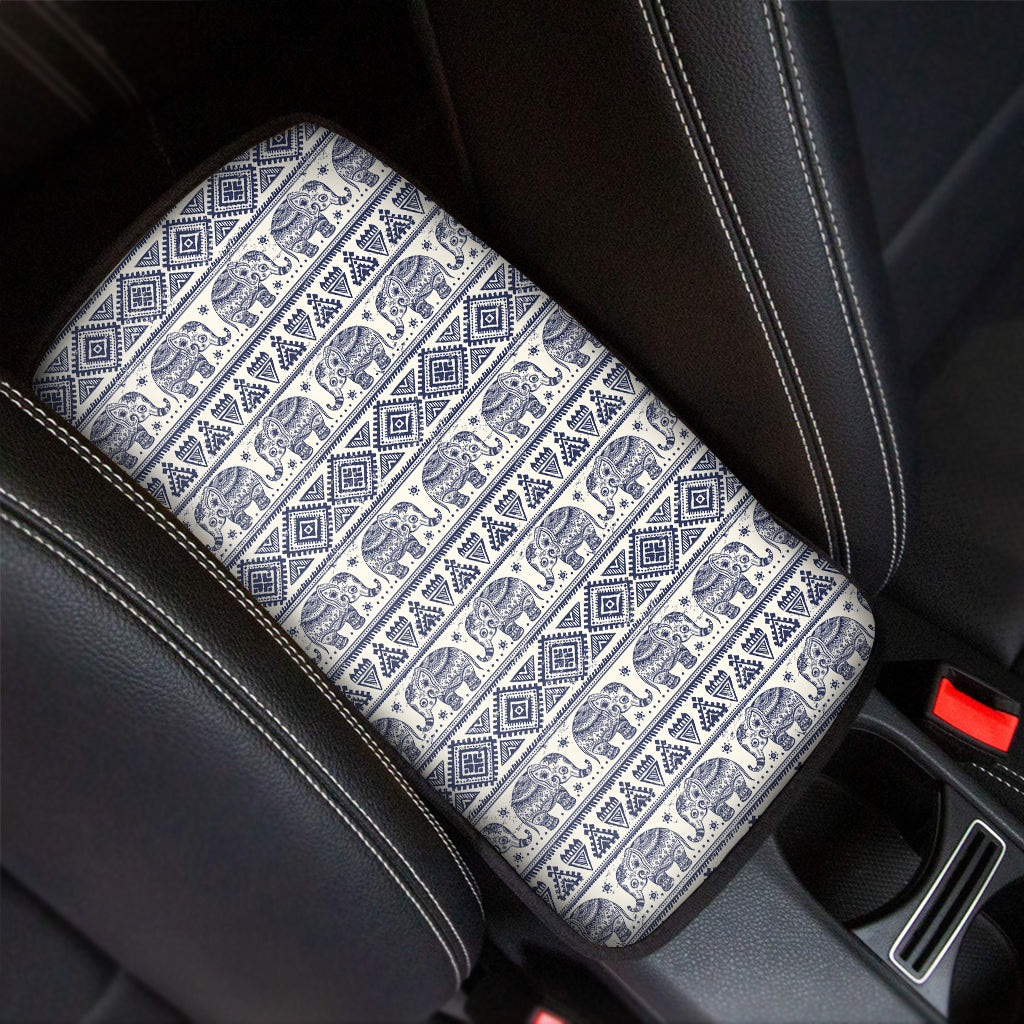 African Tribal Elephant Pattern Print Car Center Console Cover