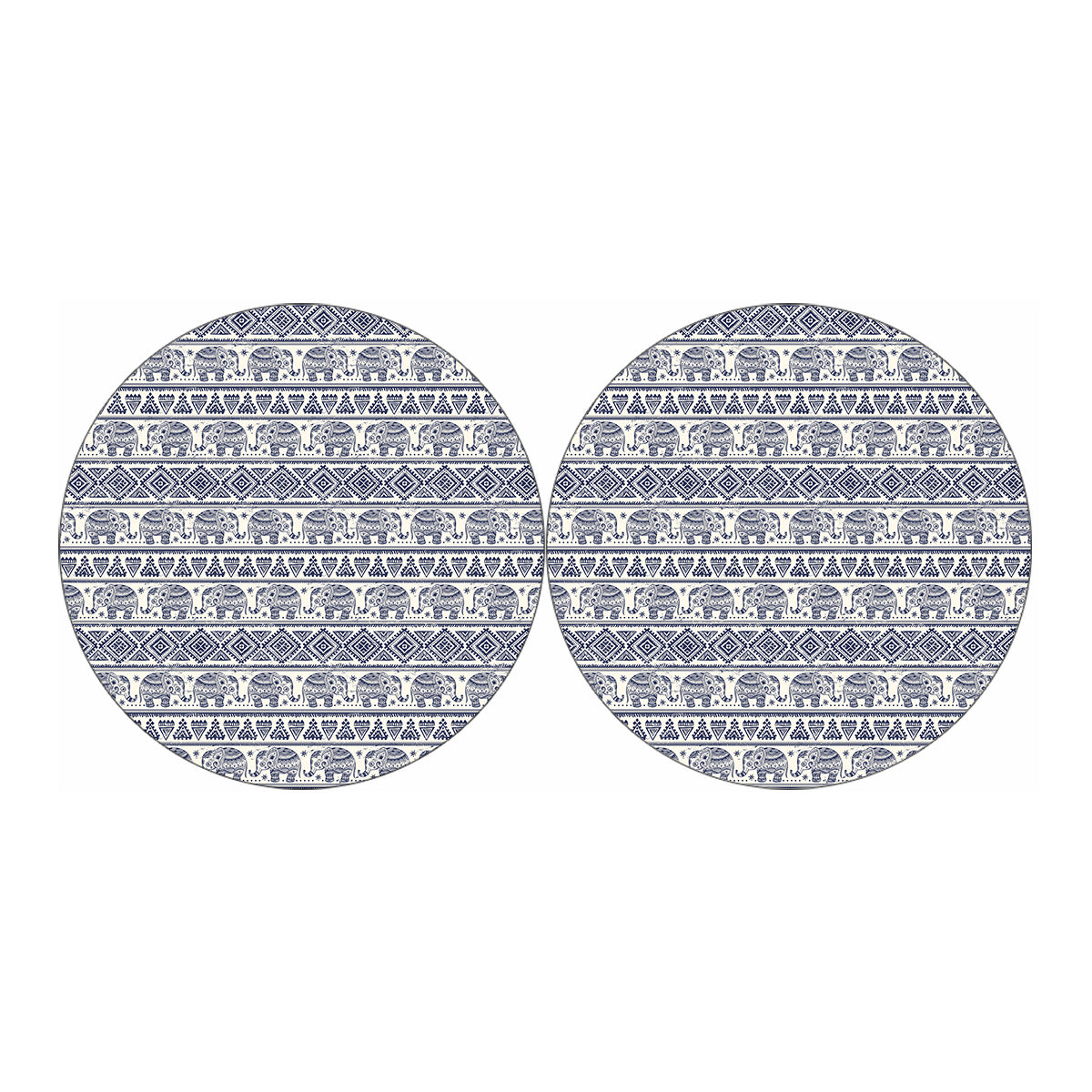 African Tribal Elephant Pattern Print Car Coasters