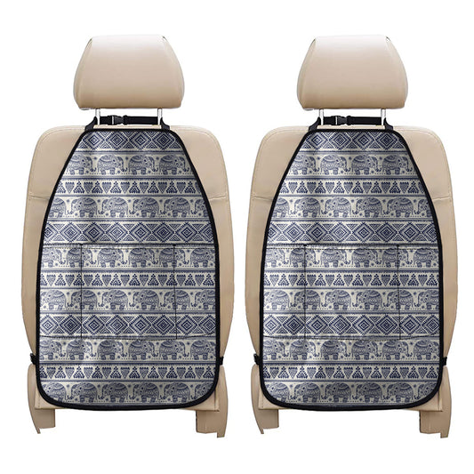 African Tribal Elephant Pattern Print Car Seat Organizers
