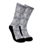 African Tribal Elephant Pattern Print Crew Socks