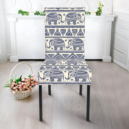 African Tribal Elephant Pattern Print Dining Chair Slipcover
