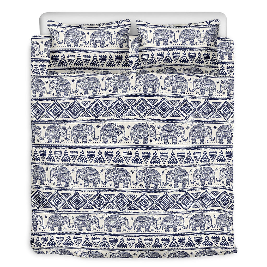 African Tribal Elephant Pattern Print Duvet Cover Bedding Set