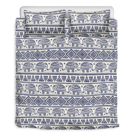 African Tribal Elephant Pattern Print Duvet Cover Bedding Set